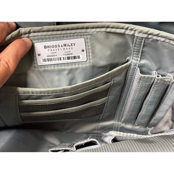 Briggs & Riley Medium Expandable Briefcase Black Nylon and Leather KB302X-4 - Picture 6 of 12